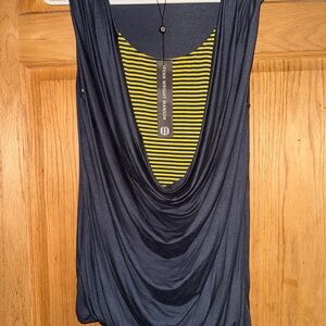 Fenn Wright Manson Blue and Yellow Draped Tank Top medium